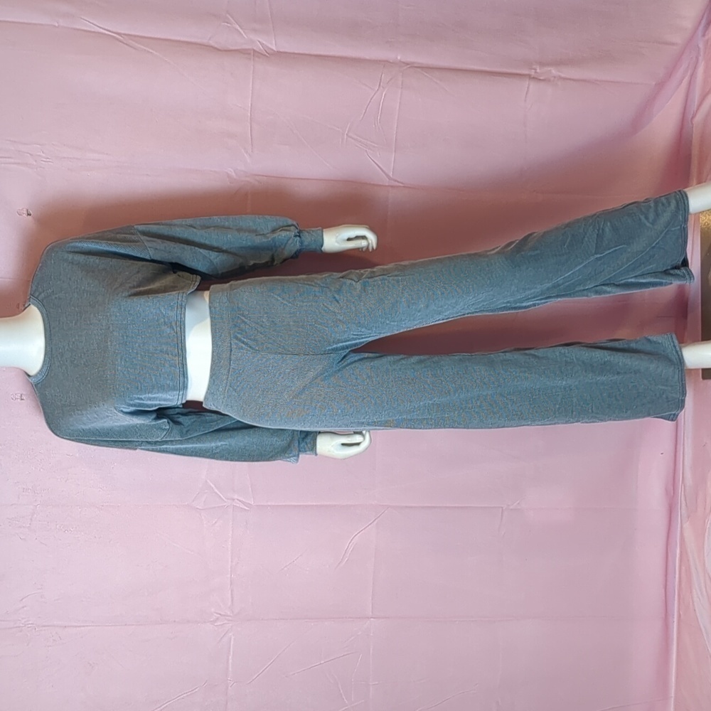 Nasty Gal Back to Basics Crop Top and Matching Pants Lounge Set in Blue size 6